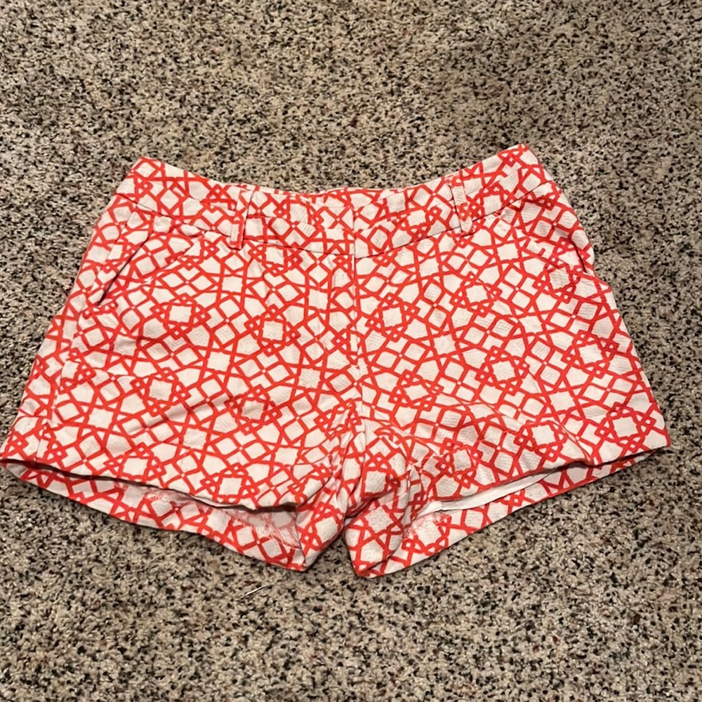Annie Griffin geometric print shorts.